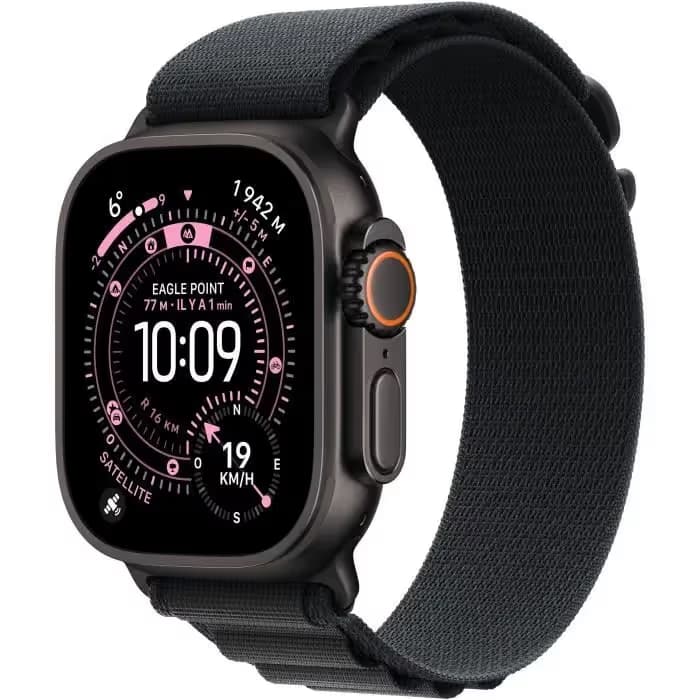 Apple Watch Ultra 3 GPS + Cellular - 49mm - Boîtier Noir Titane  - Bracelet Noir Alpine Loop - S