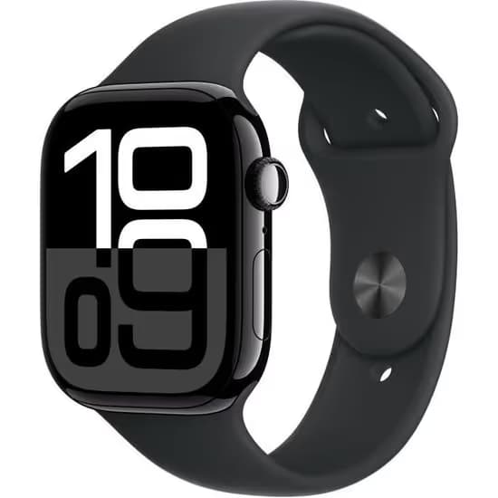 Apple Watch Series 10 GPS - 42mm - Boîtier Jet Black Aluminium - Bracelet Black Sport Band.