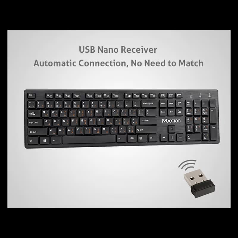  Clavier Sans Fil MEETION WK841 Bilingue - Noir  2