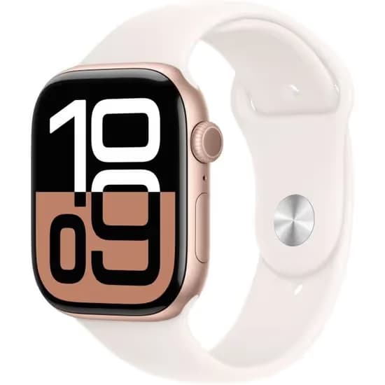 Apple Watch Series 10 GPS - 42mm - Boîtier Rose Gold Aluminium - Bracelet Light Blush Sport Band