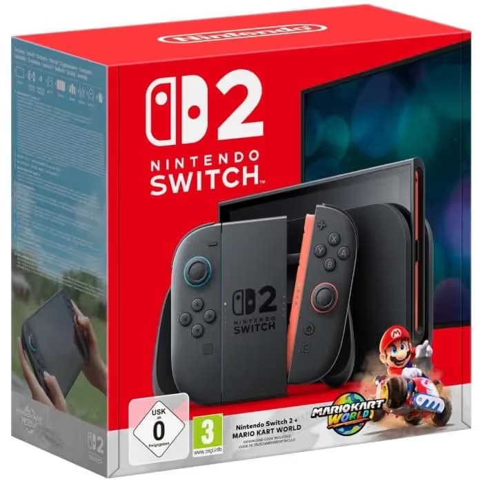 Console Nintendo Switch OLED 2 - Bleu Clair & Rouge Clair + Mario Kart World (Code) 3