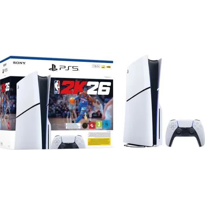 Pack PS5 Standard : Console PlayStation 5 (modèle Slim) + NBA 2K26 (code dans la boite)