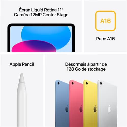 Apple - iPad 11" A16 128 Go 5G 2025 - Jaune 5