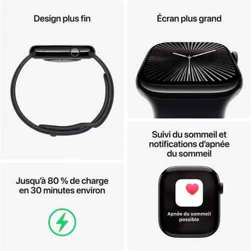 Apple Watch Series 10 GPS + Cellular 42mm - Boîtier en Titane - Bracelet Milanais Or 3