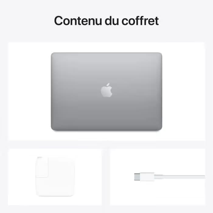 Apple - 13,3" MacBook Air (2020) - Puce Apple M1 - RAM 8Go - Stockage 256Go - Gris Sidéral - AZERTY 2